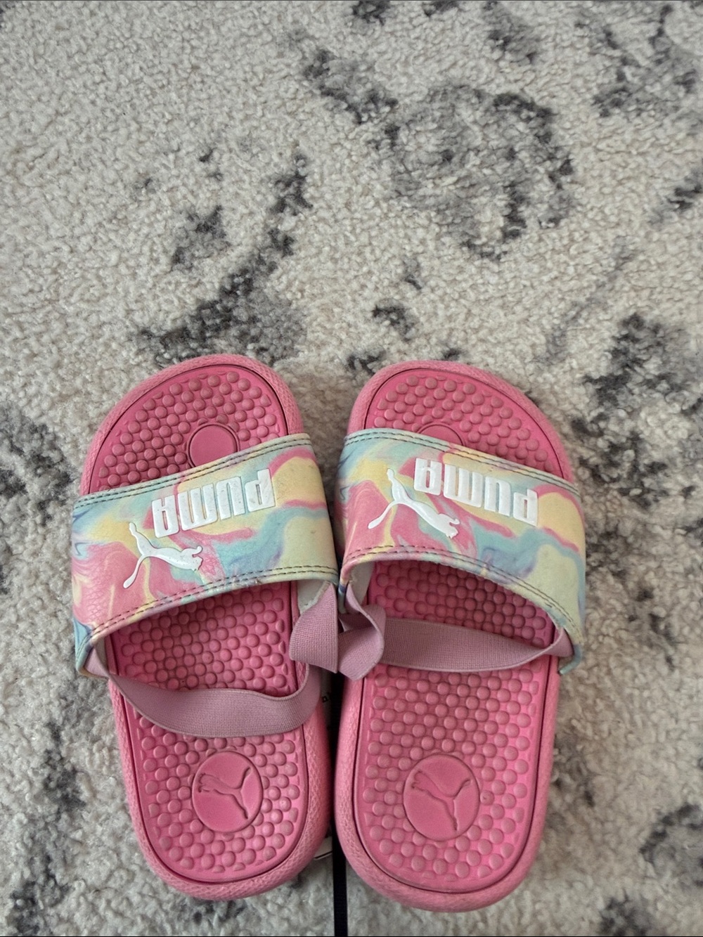 Puma Kids Pink Pastel Tie-Dye Slide Sandals